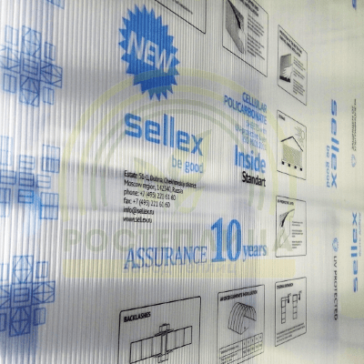 4 мм прозрачный и цветной сотовый поликарбонат Sellex Inside гарантия 10 лет