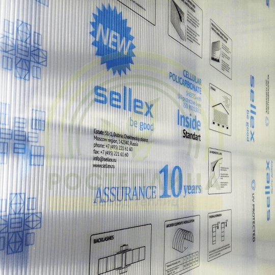 6 мм прозрачный и цветной сотовый поликарбонат Sellex Inside гарантия 10 лет